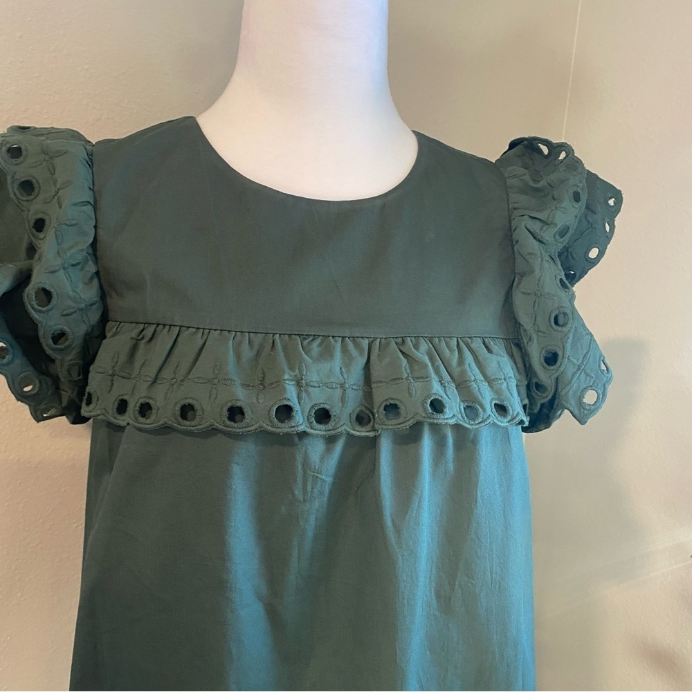 Stellah Girls  Ruffle Elegant Green Dress, size Medium with‎ pockets - Picture 3 of 11